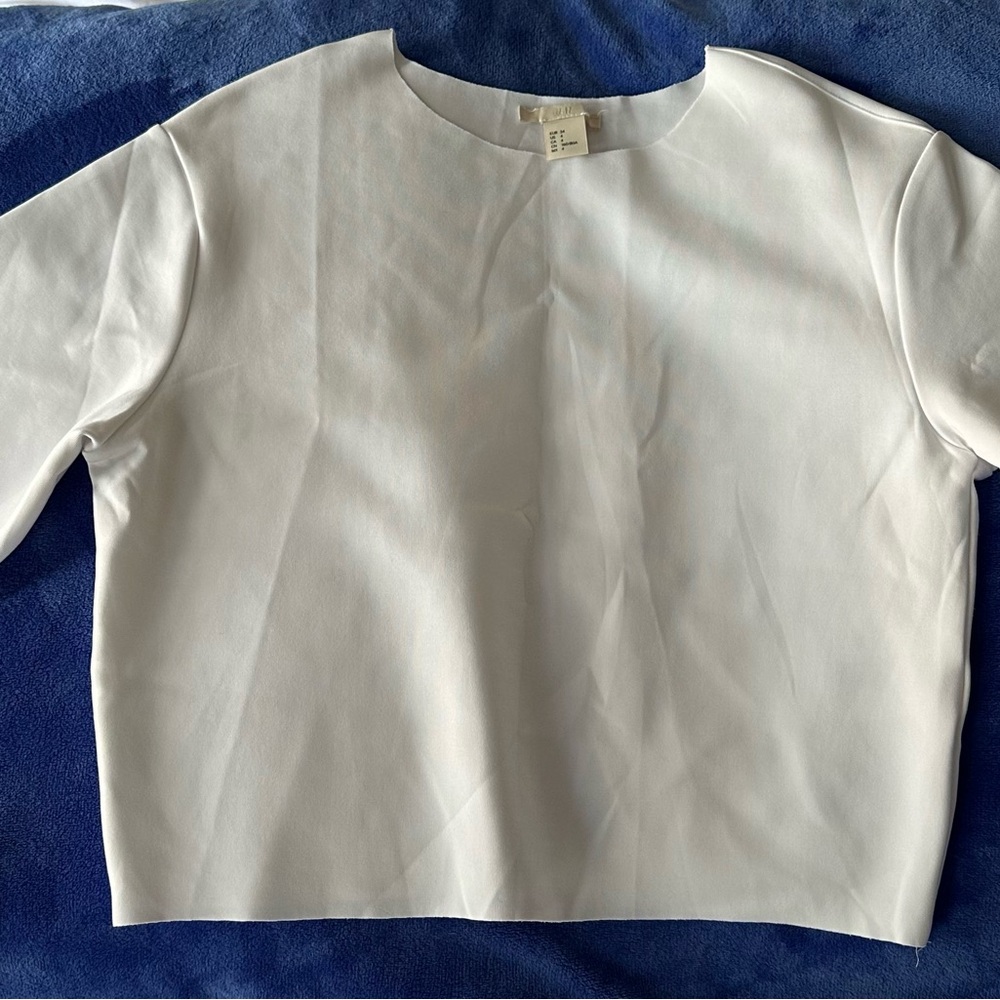 H&M White Long Sleeve Blouse
